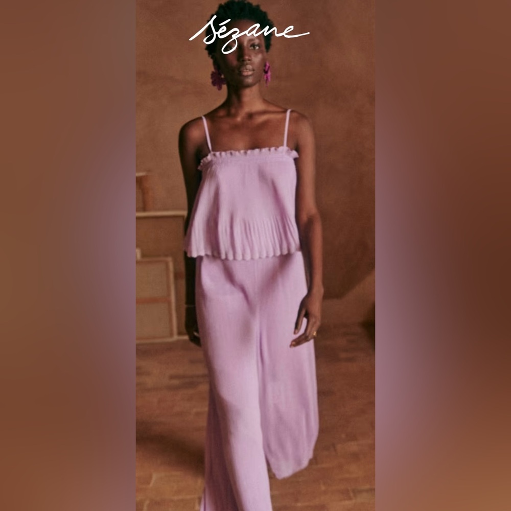 Sezane Anémone Jumpsuit Lilas - Size 40